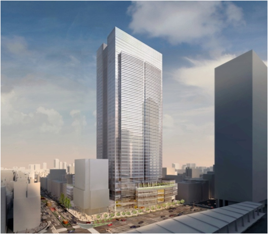 「八重洲二丁目北街区第一種市街地再開発事業」の外観完成予想図