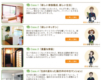 仮想キャラクター「THEリフォーメンズ」が10のケーススタディを紹介