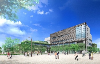 「(仮称)高座渋谷駅前複合ビル」の完成予想パース