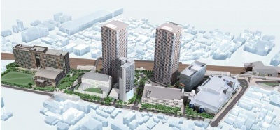 「JR高槻駅北東地区開発事業」完成予想図
