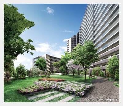 「プラウドシティ金町ガーデン」ガーデンプラザ完成予想図