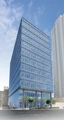 「(仮称)肥後橋MIDビル」の外観予想図