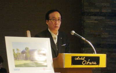 今後の海外進出の意気込みを語る積水化学工業(株)取締役専務執行役員住宅カンパニープレジデントの高下貞二氏