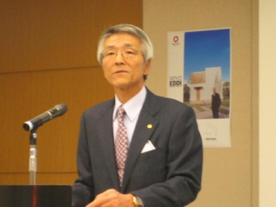 大和ハウス工業(株)取締役常務執行役員の渦居隆司氏は「『xevoEDDI(ジーヴォ・エディ)』という新しい商品で新しい市場を開拓していきたい」と述べた