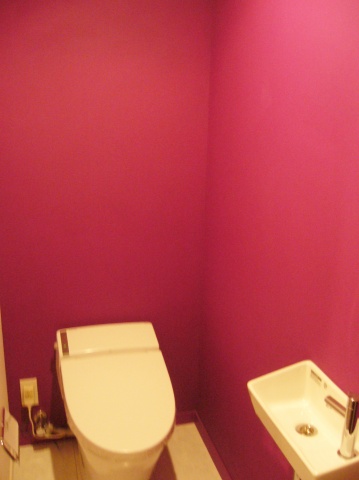 トイレの壁も自分好みの色に変更できる