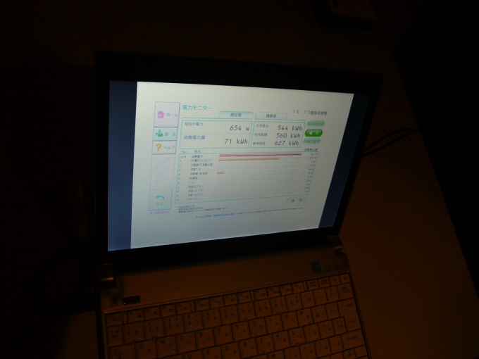 家庭内の消費電力を確認できる「電力計モニター」。東芝ホームアプライアンス(株)との共同開発