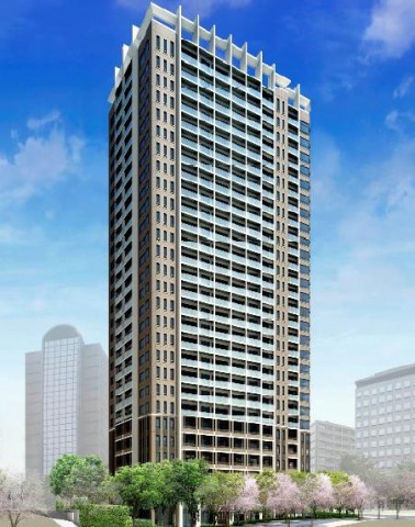 「六本木一丁目南地区第一種市街地再開発事業」における施設建築物完成予想図