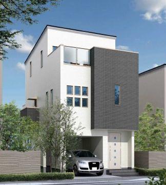3階建て住宅「空間(そら)を楽しみ、夢を育む家『Newスプリーム』」外観パース