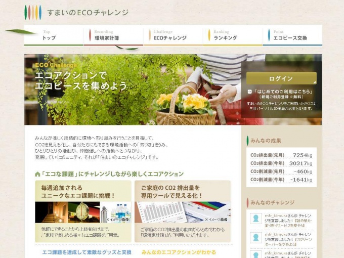 「すまいのECOチャレンジ」トップページ