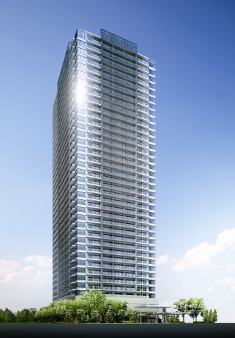 「浅草タワー」完成予想図。台東区内初の免震マンションであり、マンションとしては過去最大の敷地面積となる