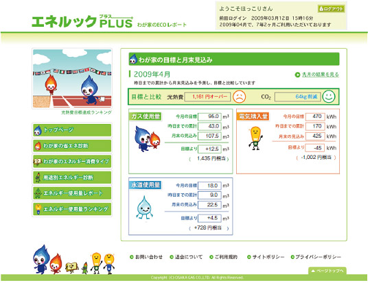 「エネルックPLUS」画面イメージ
