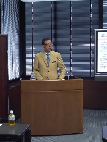 震災の影響などを説明する(株)センチュリー21・ジャパン代表取締役社長・三津川一成氏