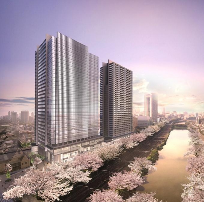 「飯田橋駅西口地区第一種市街地再開発事業」外観完成イメージパース