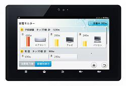 家電機器別電力消費量をタブレット型端末で見たイメージ