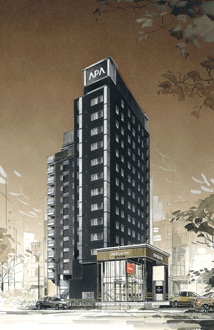 「アパホテル<渋谷道玄坂上>」外観完成予想図