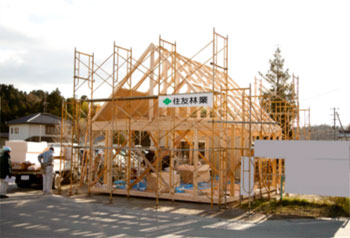 「仮設カフェ」建設の様子