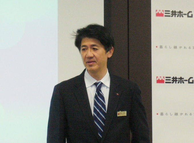 「賃貸住宅を除くすべての注文住宅に環境設計を提案していく」と語る三井ホーム(株)専務・長谷 裕氏