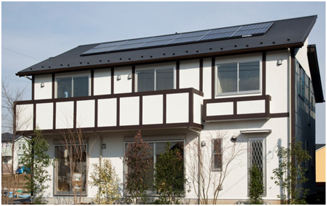 「早川城山住宅地 ブランニューヴィレッジ」にて販売開始する「エコモデル住宅」外観