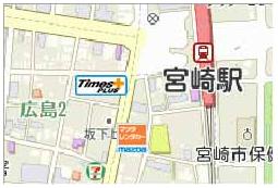 地図:タイムズ宮崎駅前ステーション