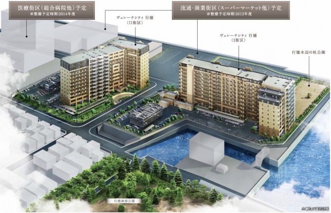 「ヴェレーナシティ行徳」完成予想図/外観および周辺区画