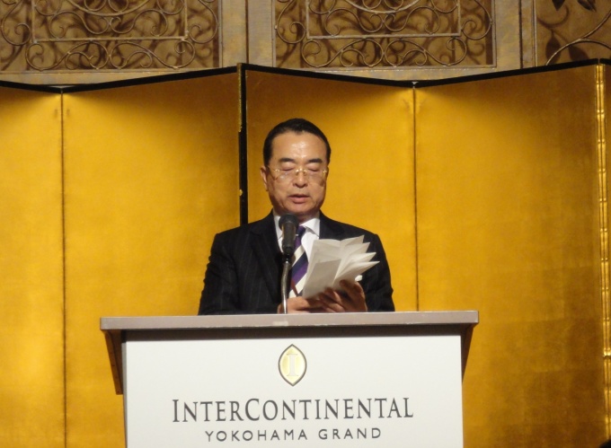式辞を述べる神奈川県本部本部長の秋山 始氏