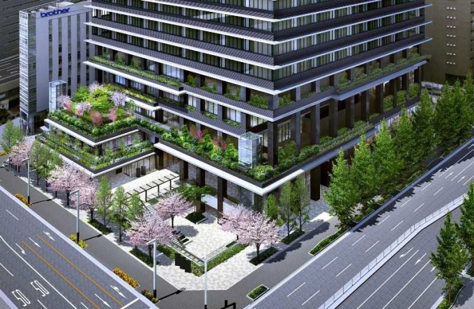 商業ゾーン含む建物低層部完成予想イメージ