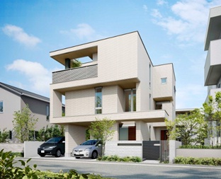 「へーベルハウス『都市の実家』」3階建てプロトプラン外観イメージ