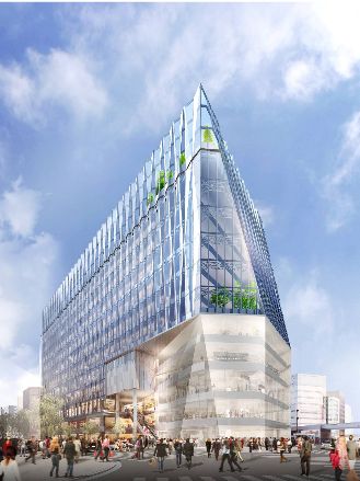 「(仮称)銀座5丁目プロジェクト」外観イメージ(数寄屋橋交差点側)
