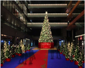 クリスマスツリーのイメージ図。正統派の“もみの木”スタイルで、高さは12m