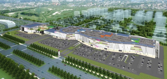「(仮称)イオンモール武漢経済技術開発区」。コージェネレーションシステムや太陽光発電を導入するなど、環境に配慮した本格的なエコモールとなる
