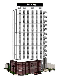 「(仮称)東急ステイ新宿三丁目」外観パース