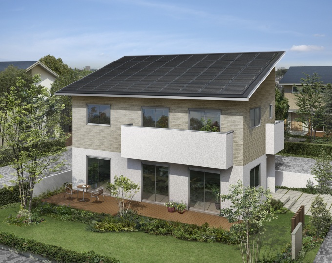 「MJ Wood Solar Max」の外観。片流れ屋根によって大容量の太陽光発電を搭載できる
