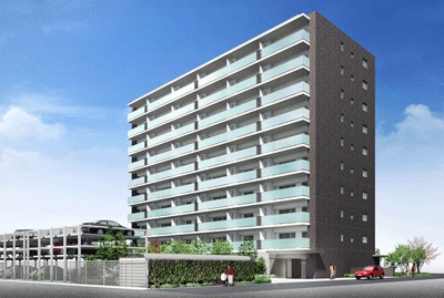 「山本団地北2号棟」建て替え後の外観予想パース
