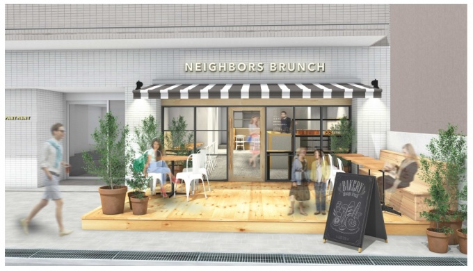 「NEIGHBORS立川」1階に開設するベーカリーカフェ「NEIGHBORS BRUNCH with パンとエスプレッソと」完成予想図
