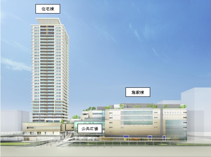 「明石駅前南地区第一種市街地再開発事業」完成予想図