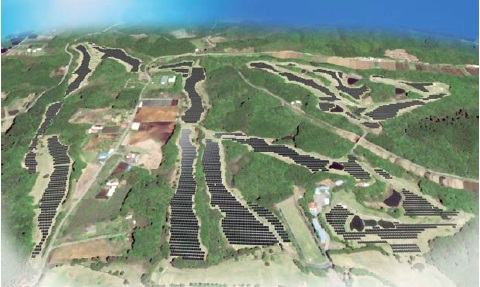 大規模太陽光発電所完成予想図