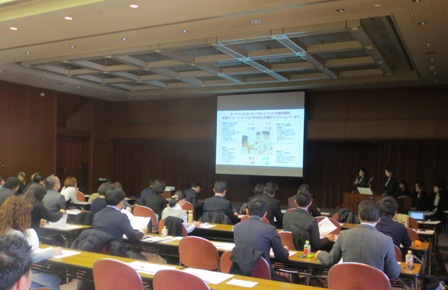 プレゼンの様子。リストグループ、昭和女子大学、協力企業による産学混成の3つのユニットが、1年間かけ商品企画を考えた