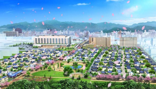 「城野駅北土地区画整理事業」の完成予想図