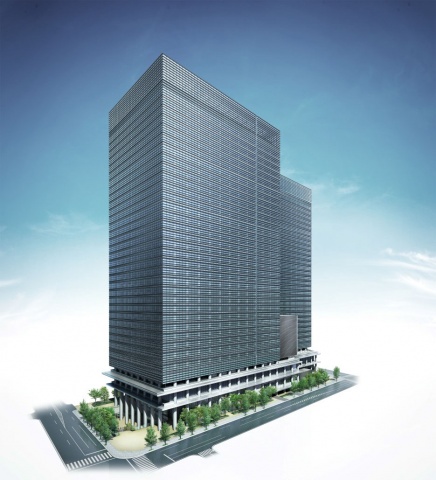 「大手町二丁目地区第一種市街地再開発事業施設建築物」完成予想図(南西側から)