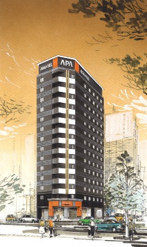 新宿エリアで5棟目となる「アパホテル<東新宿 歌舞伎町II>」外観予想パース
