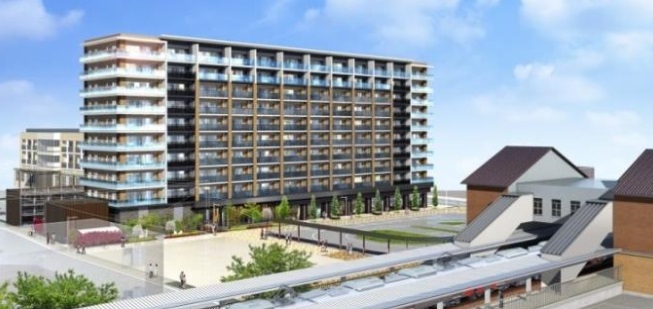 分譲マンション「ザ・レジデンス廿日市駅前」外観完成予想CG