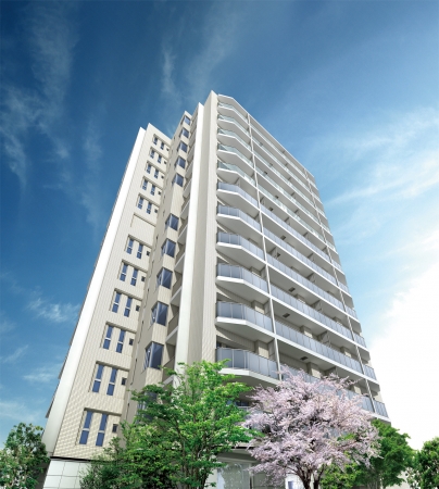分譲マンション「プレミスト新宿山吹」外観パース