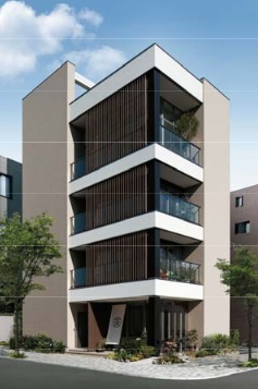 商品化した5階建て対応住宅の外観イメージ