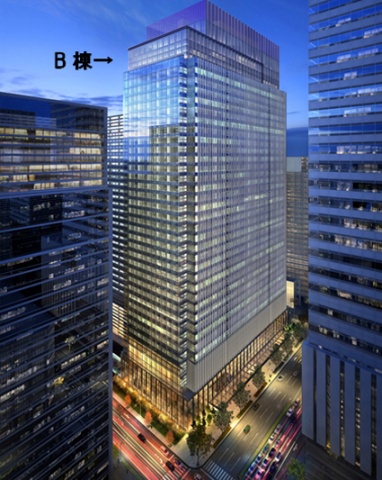 ホテルが入居する「(仮称)OH-1計画」のB棟