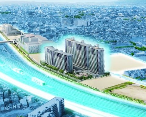 「(仮称)吹田操車場跡地『健都』マンションプロジェクト」完成外観イメージ