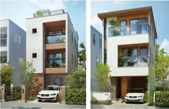 左「Roof Top Garden」タイプ、右「ビルトインガレージ」タイプ