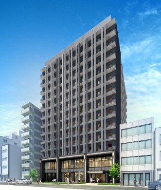 「(仮称)大阪南船場ホテル計画」外観パース