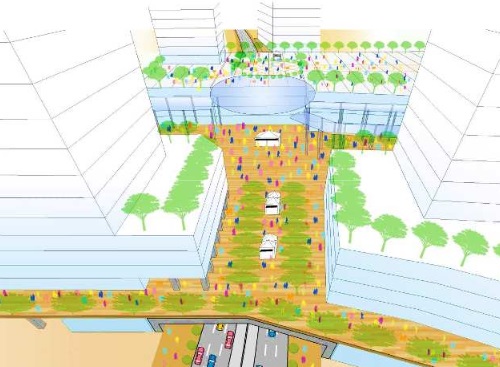 道路上空を活用した整備方針のイメージ図